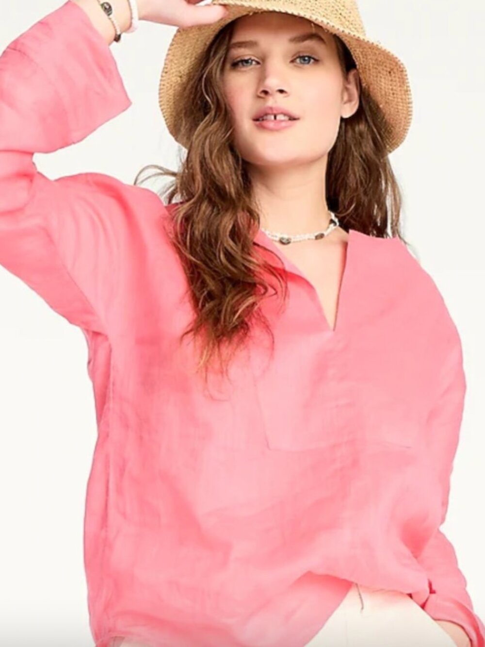 J. Crew Popover Pink Size M NEW